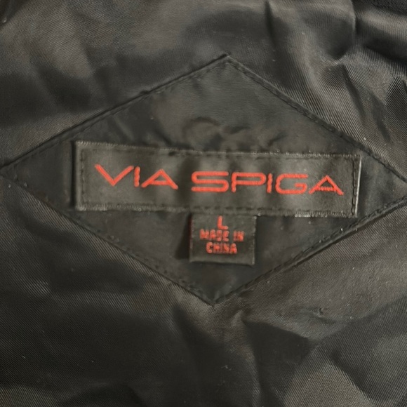 Via Spiga Size L,  Lightweight Packable Puffer Coat Jacket Hooded Black - Picture 2 of 8